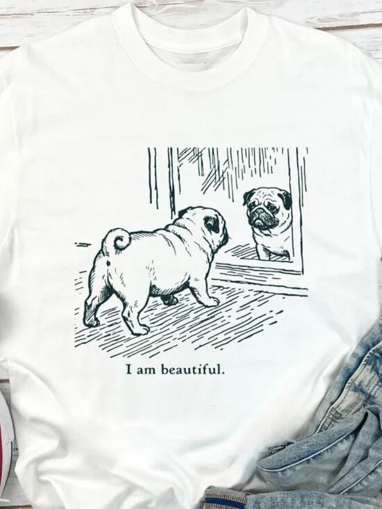 Tops - Cute I Am Beautiful Dog Shirt, Funny Dog Tee, Dog Lover Shirt